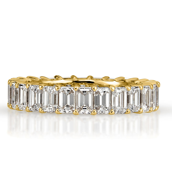 4.00ct Emerald Cut Lab Diamond Eternity Band in 18k Yellow Gold