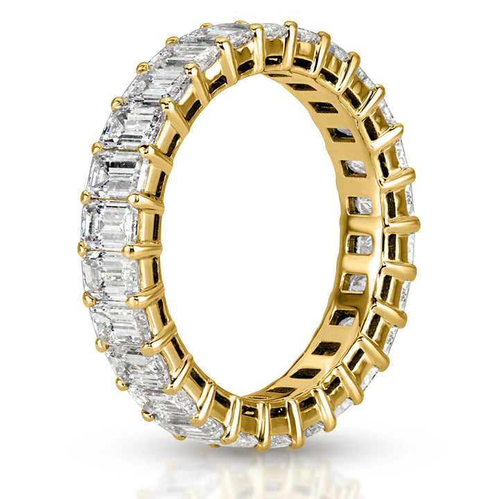 4.00ct Emerald Cut Lab Diamond Eternity Band in 18k Yellow Gold