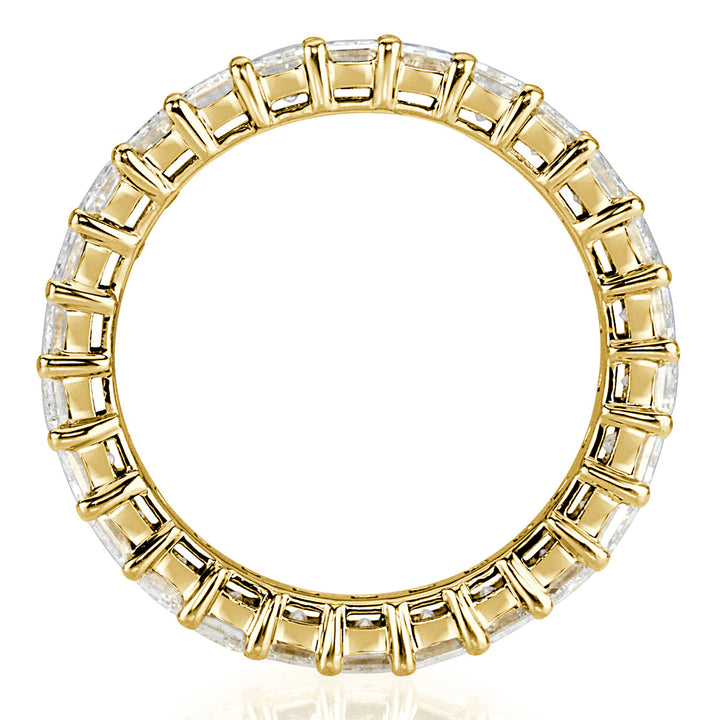 4.00ct Emerald Cut Lab Diamond Eternity Band in 18k Yellow Gold