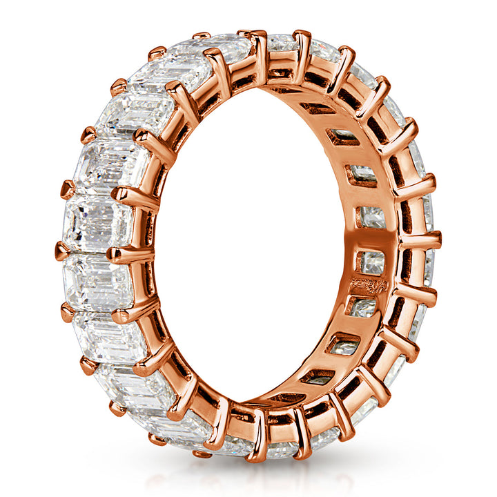 6.69ct Emerald Cut Lab Diamond Eternity Band in 18k Rose Gold