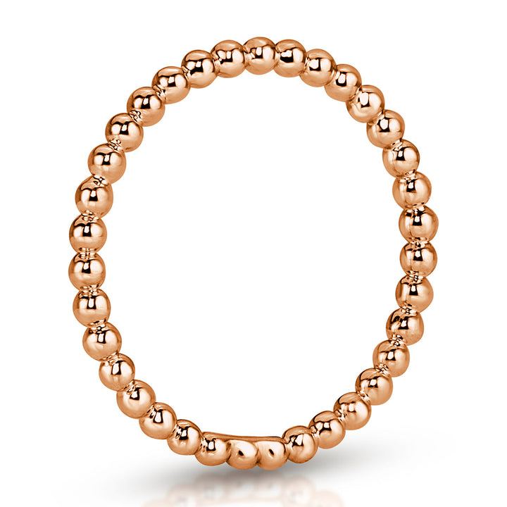 Beaded Wedding Band in 18k Rose Gold