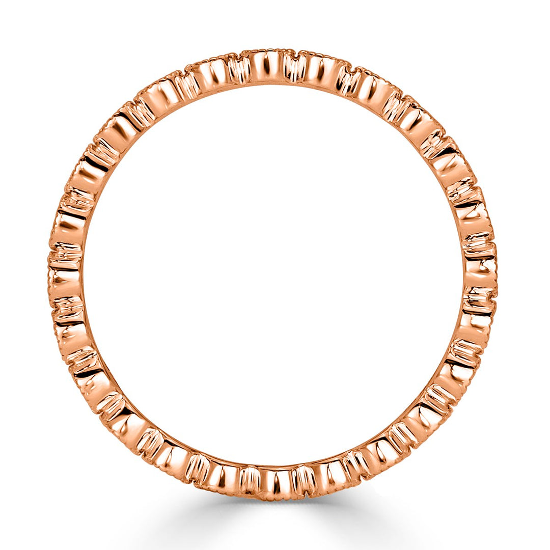 0.40ct Round Brilliant Cut Milgrain Bezel Set Eternity Band in 18k Rose Gold