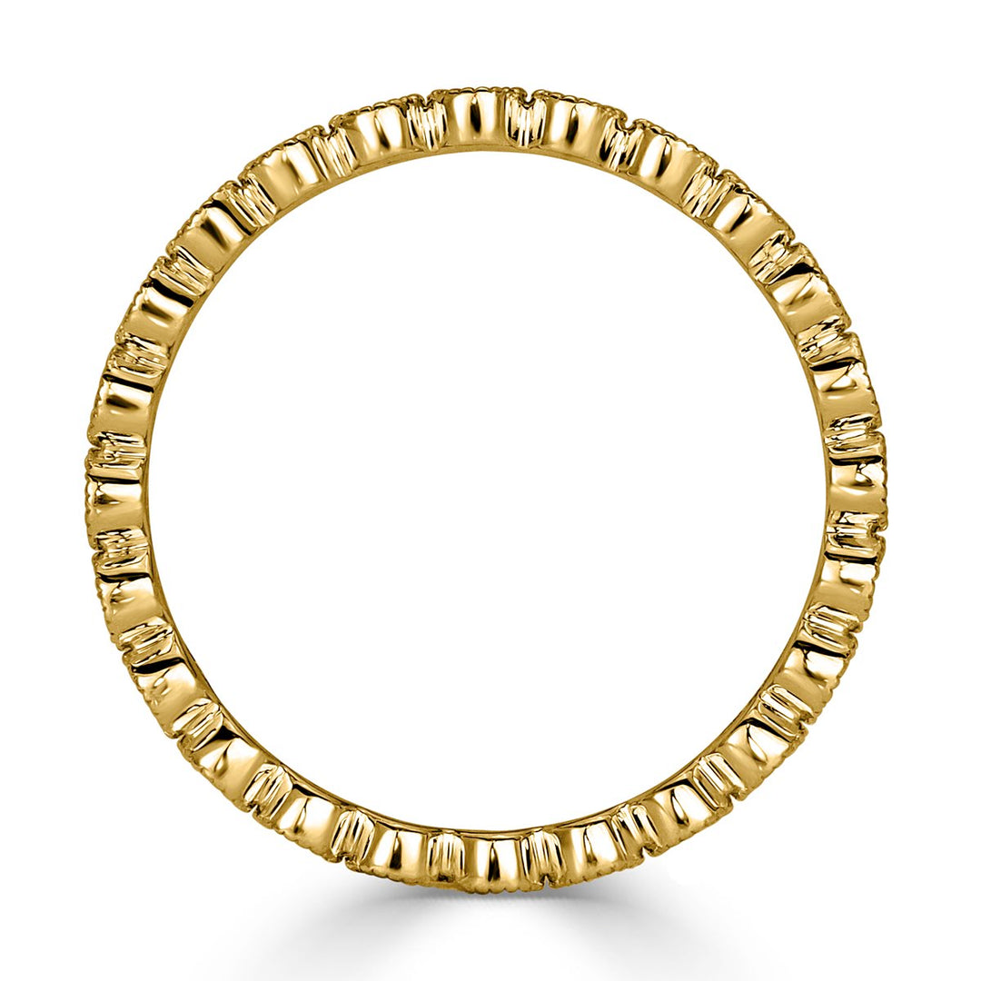 0.40ct Round Brilliant Cut Milgrain Bezel Set Eternity Band in 18k Yellow Gold