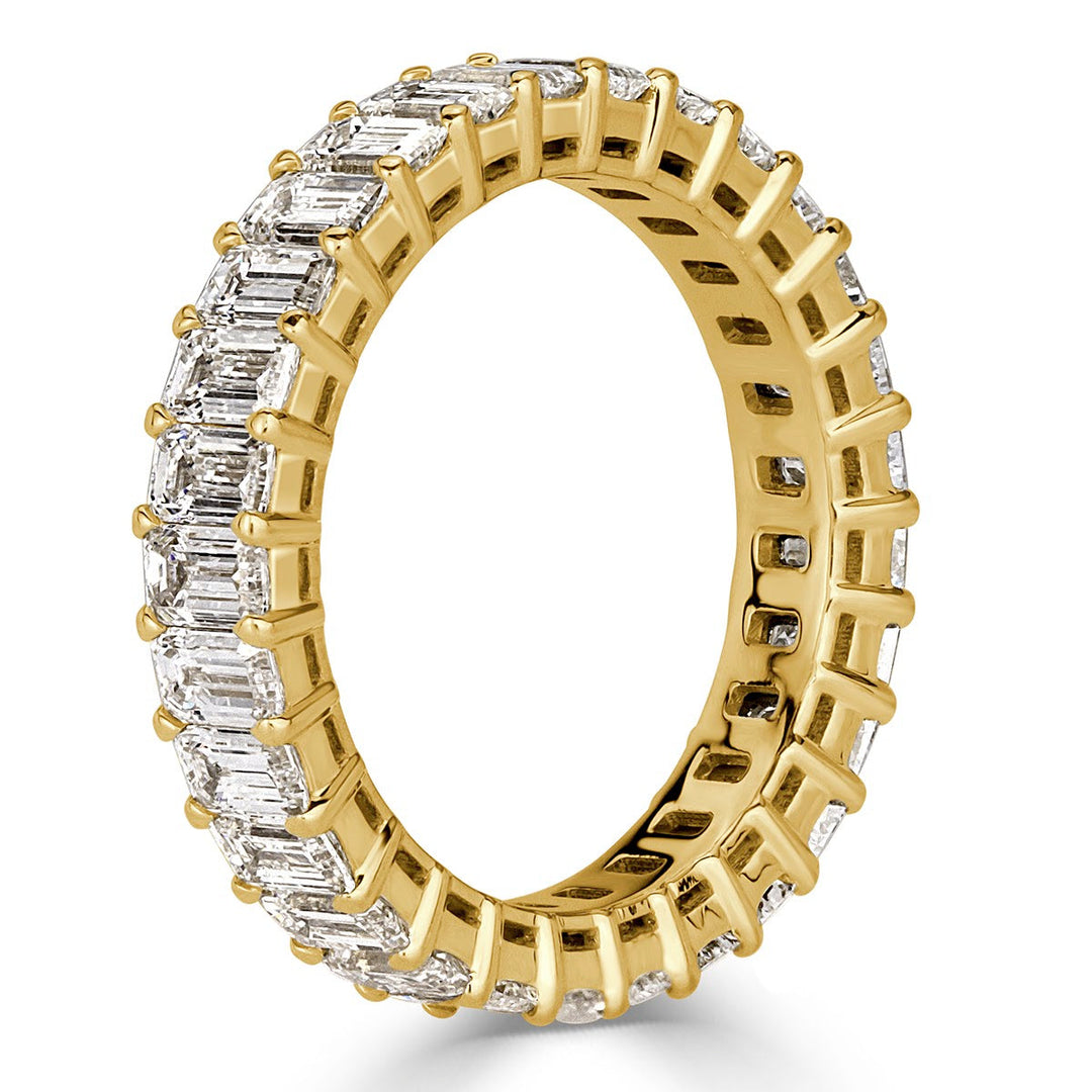 3.60ct Emerald Cut Eternity Band in 18k Yellow Gold