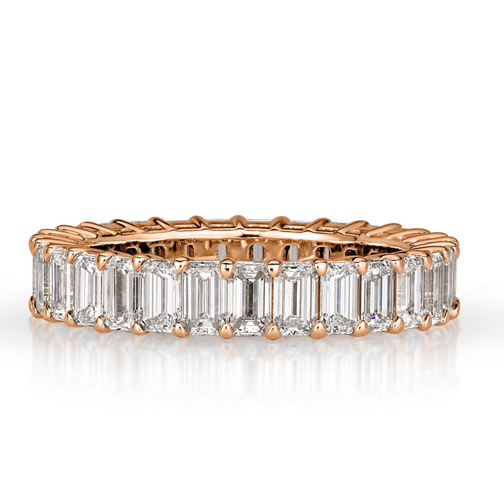 3.60ct Emerald Cut Eternity Band in 18k Rose Gold