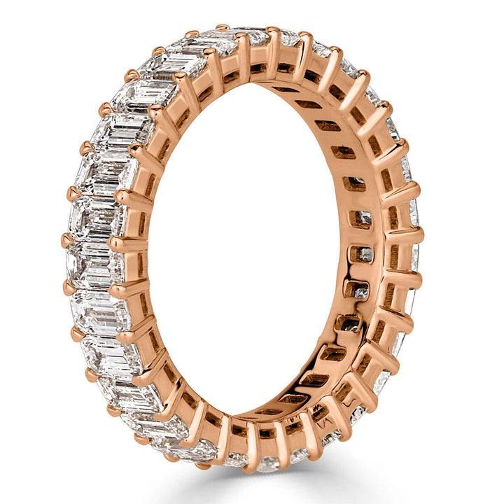 3.60ct Emerald Cut Eternity Band in 18k Rose Gold