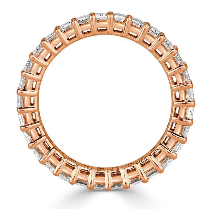 3.60ct Emerald Cut Eternity Band in 18k Rose Gold