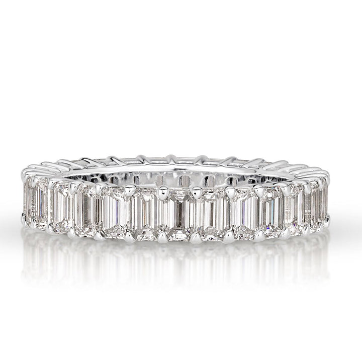 3.60ct Emerald Cut Eternity Band in 18k White Gold