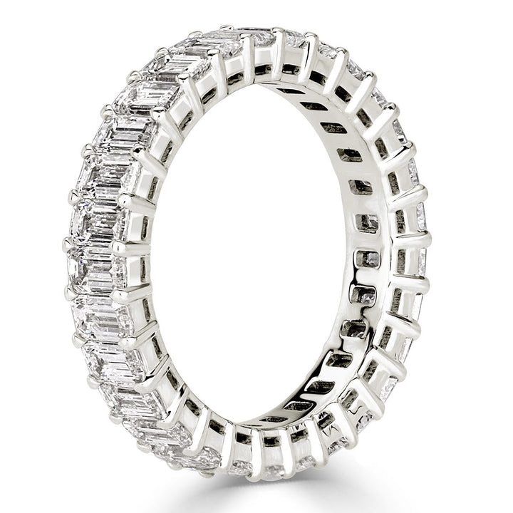 3.60ct Emerald Cut Eternity Band in 18k White Gold