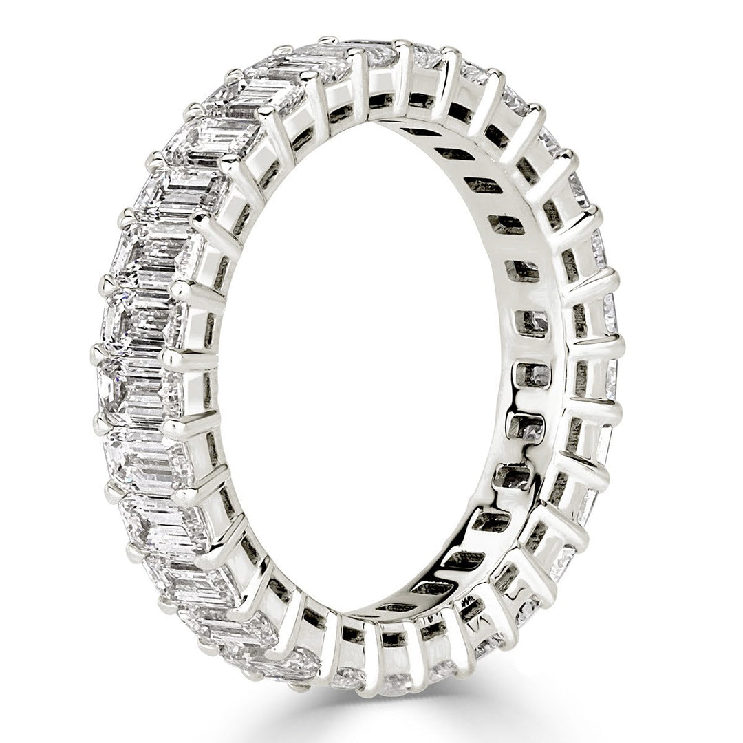 3.60ct Emerald Cut Eternity Band in Platinum