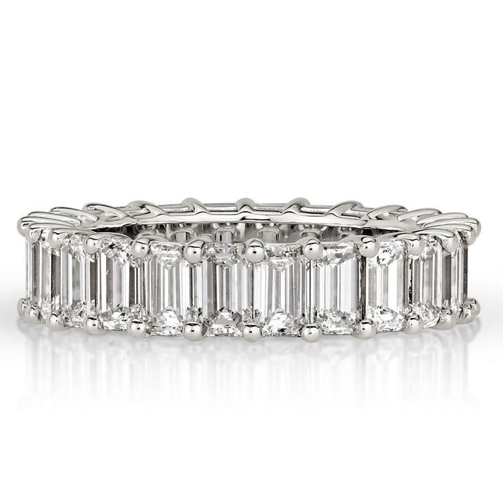 4.87ct Emerald Cut Lab Diamond Eternity Band in 18k White Gold