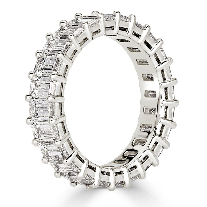 4.87ct Emerald Cut Lab Diamond Eternity Band in Platinum