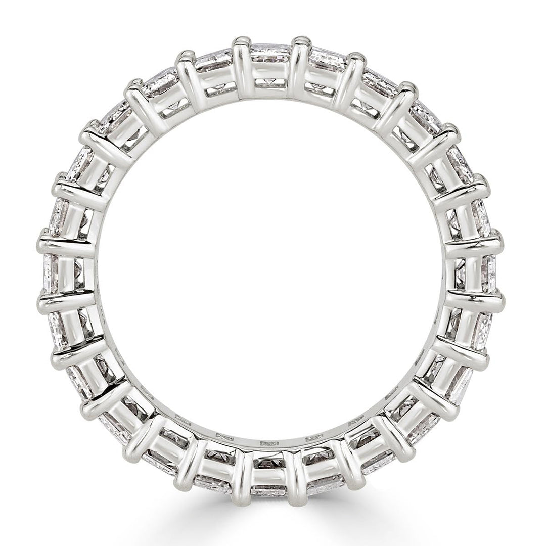 4.87ct Emerald Cut Lab Diamond Eternity Band in Platinum