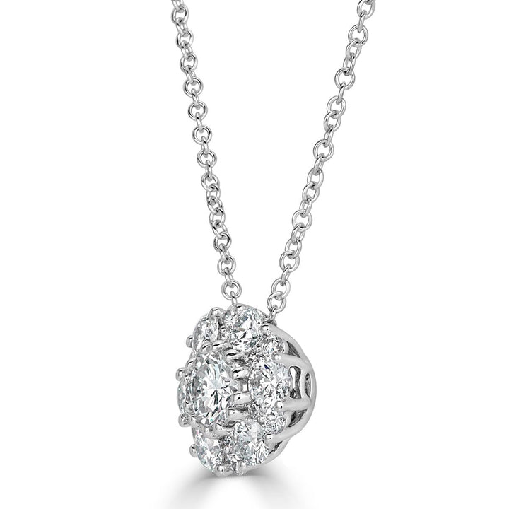 0.71ct Round Brilliant Cut Floral Halo Lab Diamond Pendant