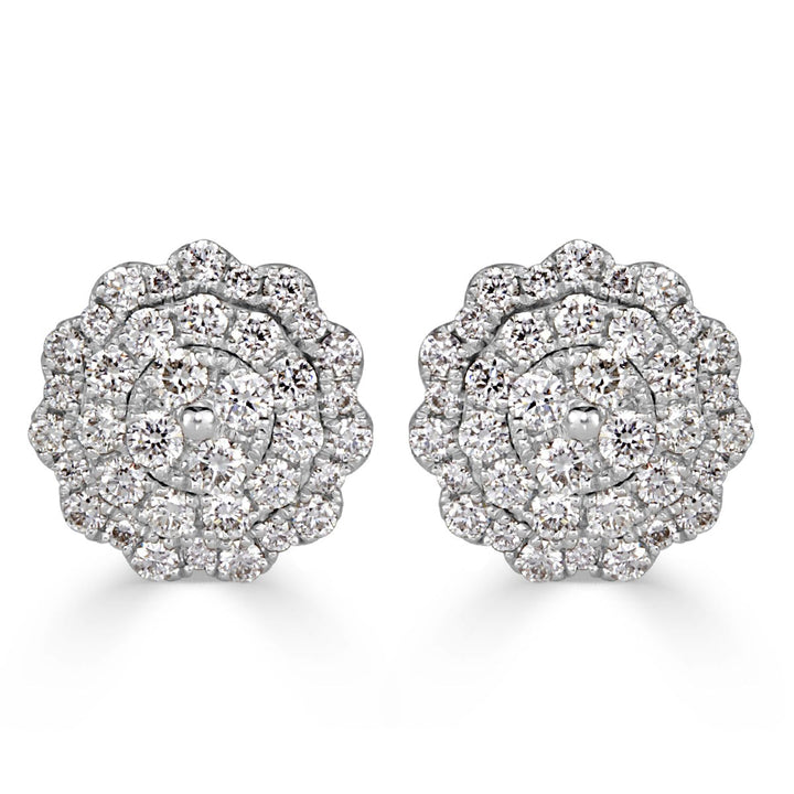 0.47ct Round Brilliant Cut Lab Diamond Floral Stud Earrings