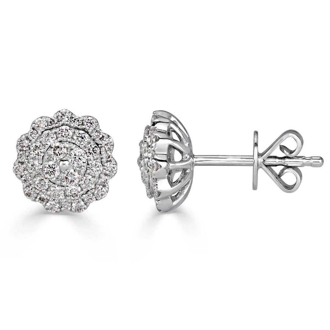 0.47ct Round Brilliant Cut Lab Diamond Floral Stud Earrings