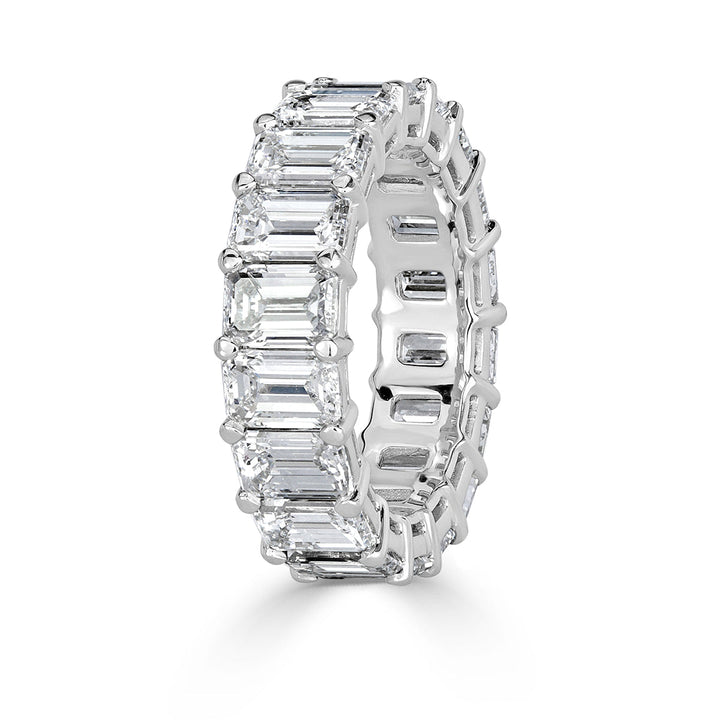 9.09ct Emerald Cut Lab Diamond Eternity Band in Platinum