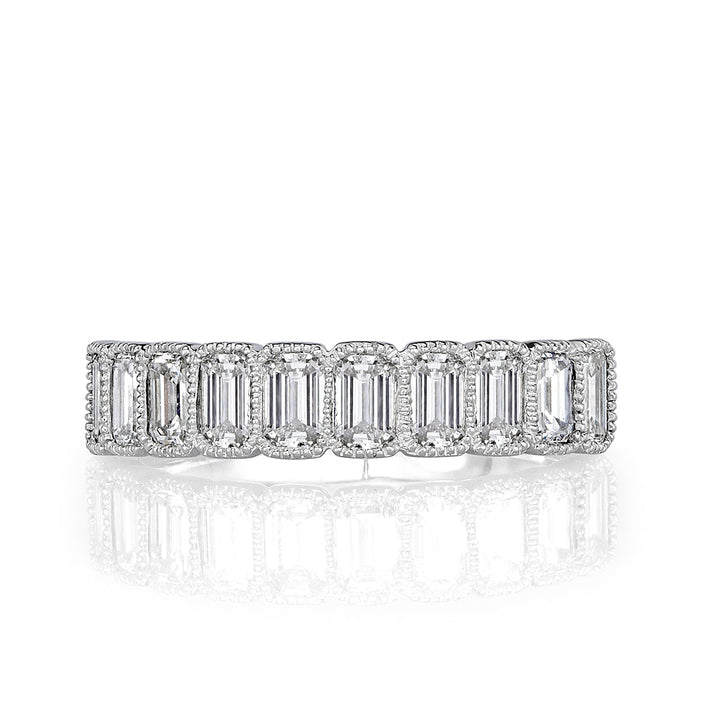 1.42ct Emerald Cut Lab Diamond Wedding Band