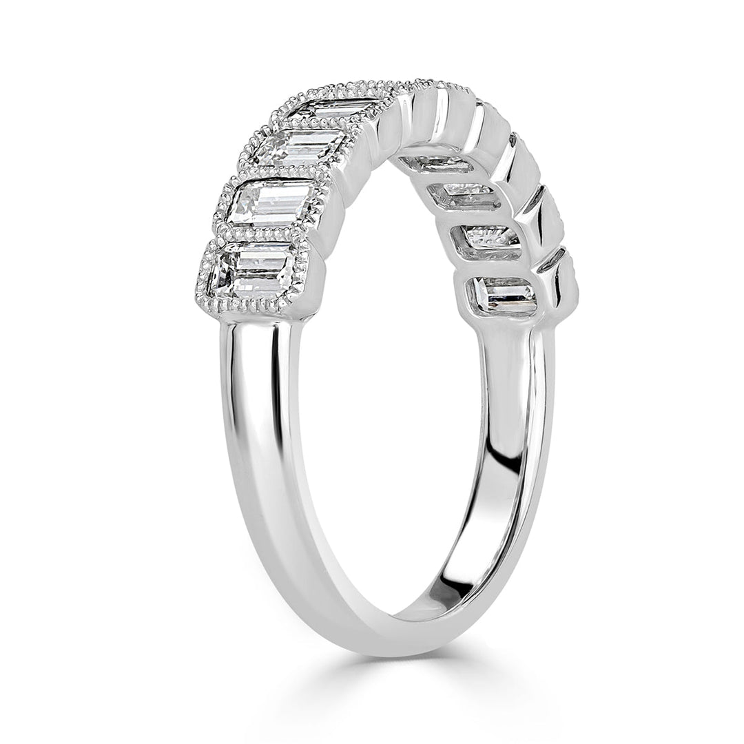 1.42ct Emerald Cut Lab Diamond Wedding Band