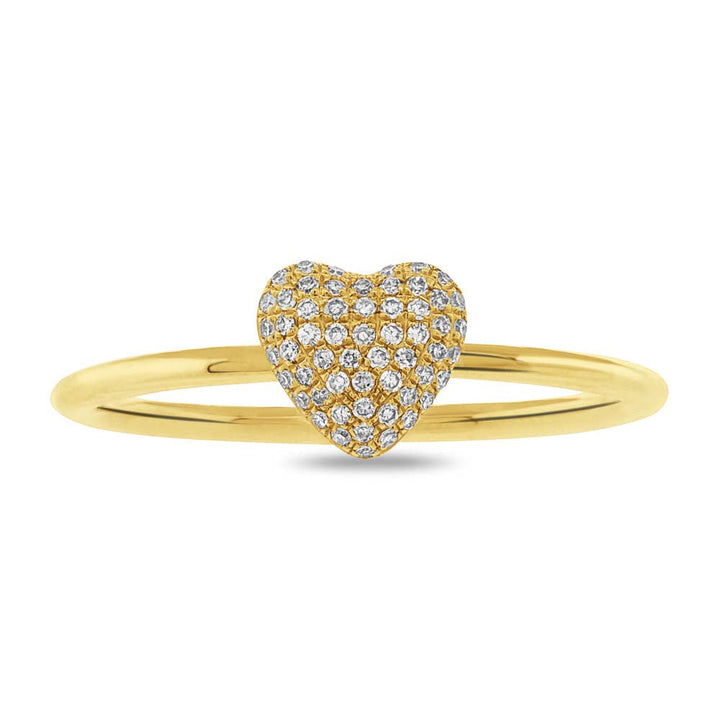 0.11ct Round Cut Lab Diamond Heart Ring in 14k Yellow Gold