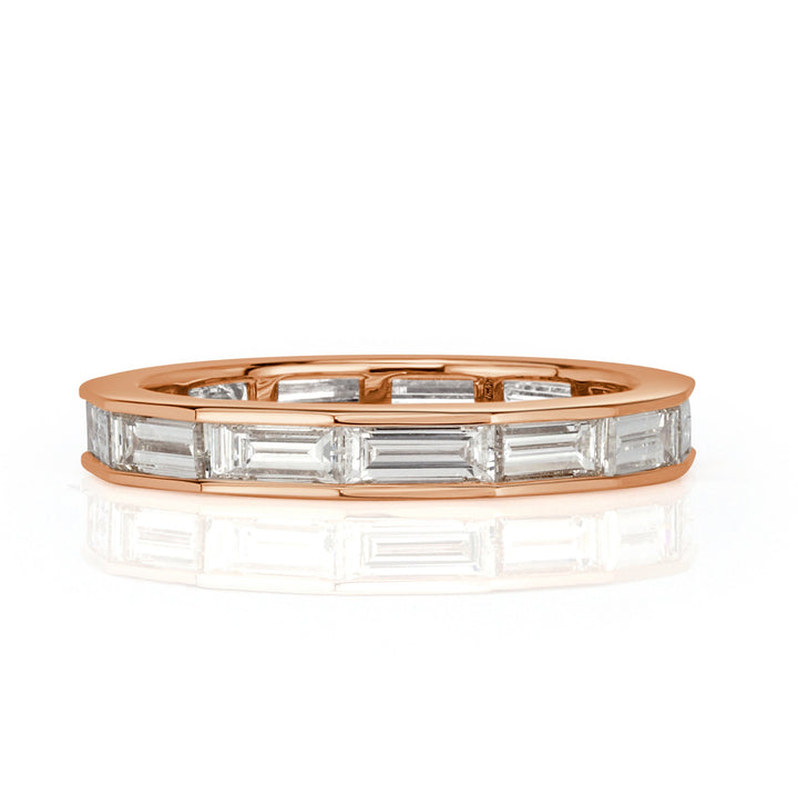 2.05ct Baguette Cut Lab Diamond Eternity Band in 18k Rose Gold