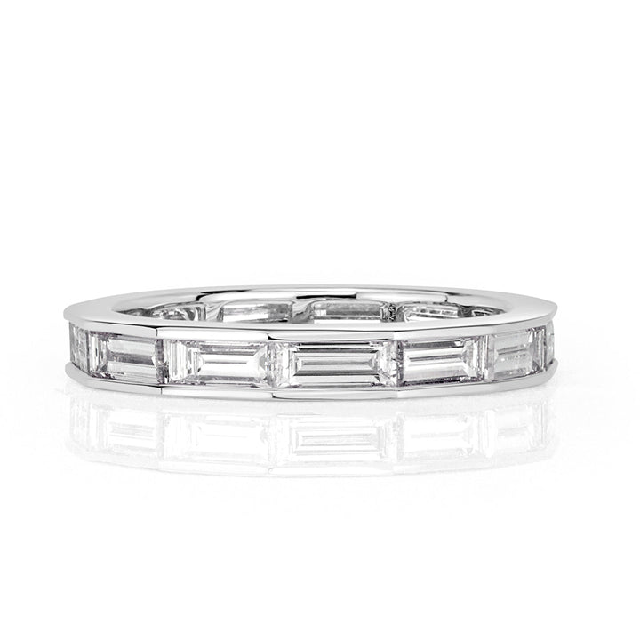 2.05ct Baguette Cut Lab Diamond Eternity Band in 18k White Gold