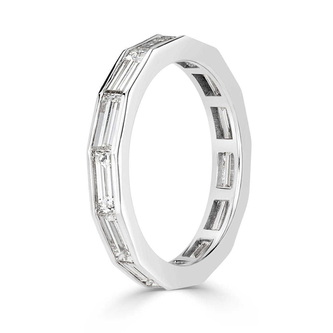 2.05ct Baguette Cut Lab Diamond Eternity Band in 18k White Gold