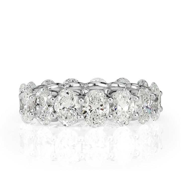 7.64ct Oval Cut Lab Diamond Eternity Band in 18k White Gold