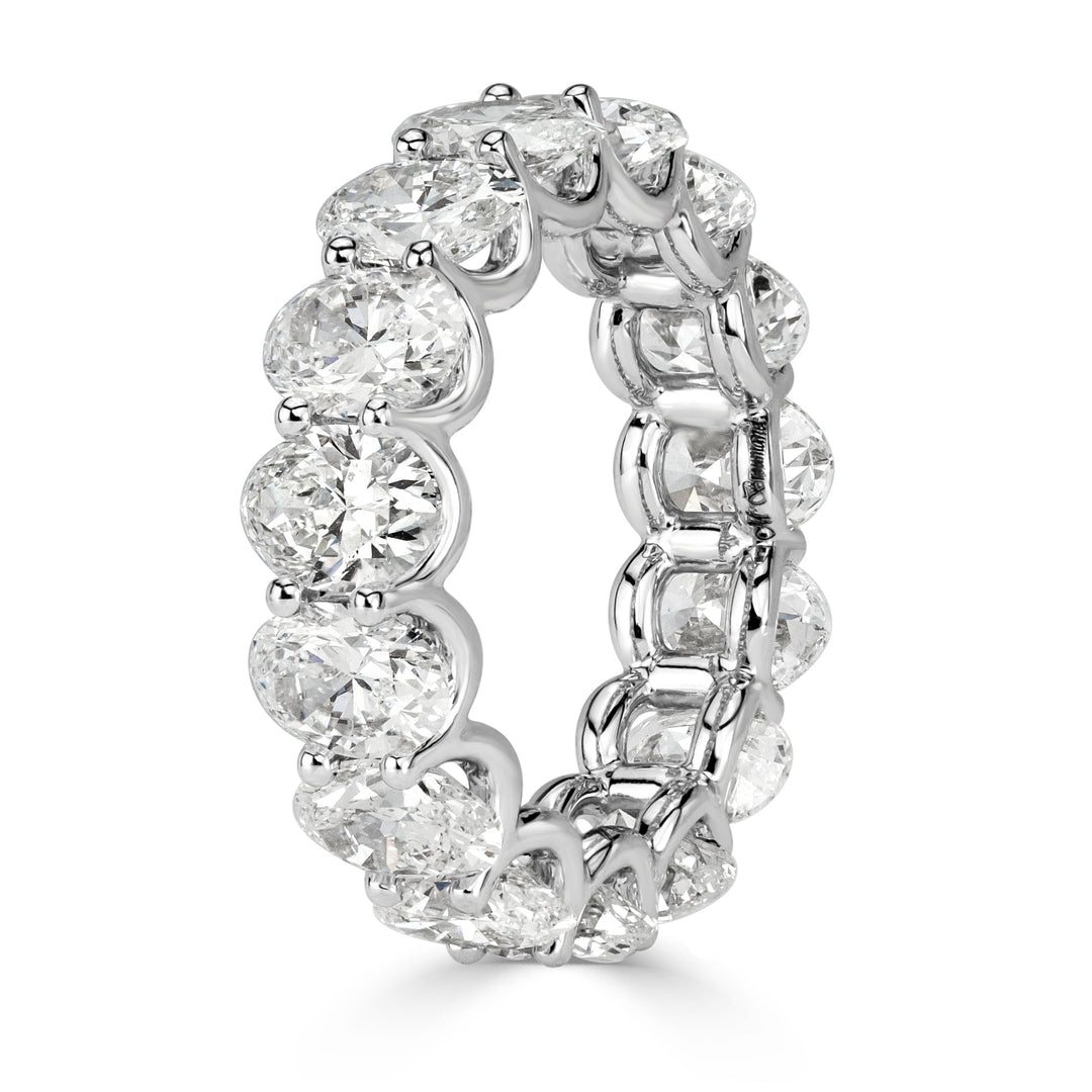 7.64ct Oval Cut Lab Diamond Eternity Band in 18k White Gold