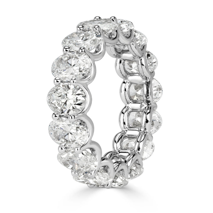 7.64ct Oval Cut Lab Diamond Eternity Band in 18k White Gold