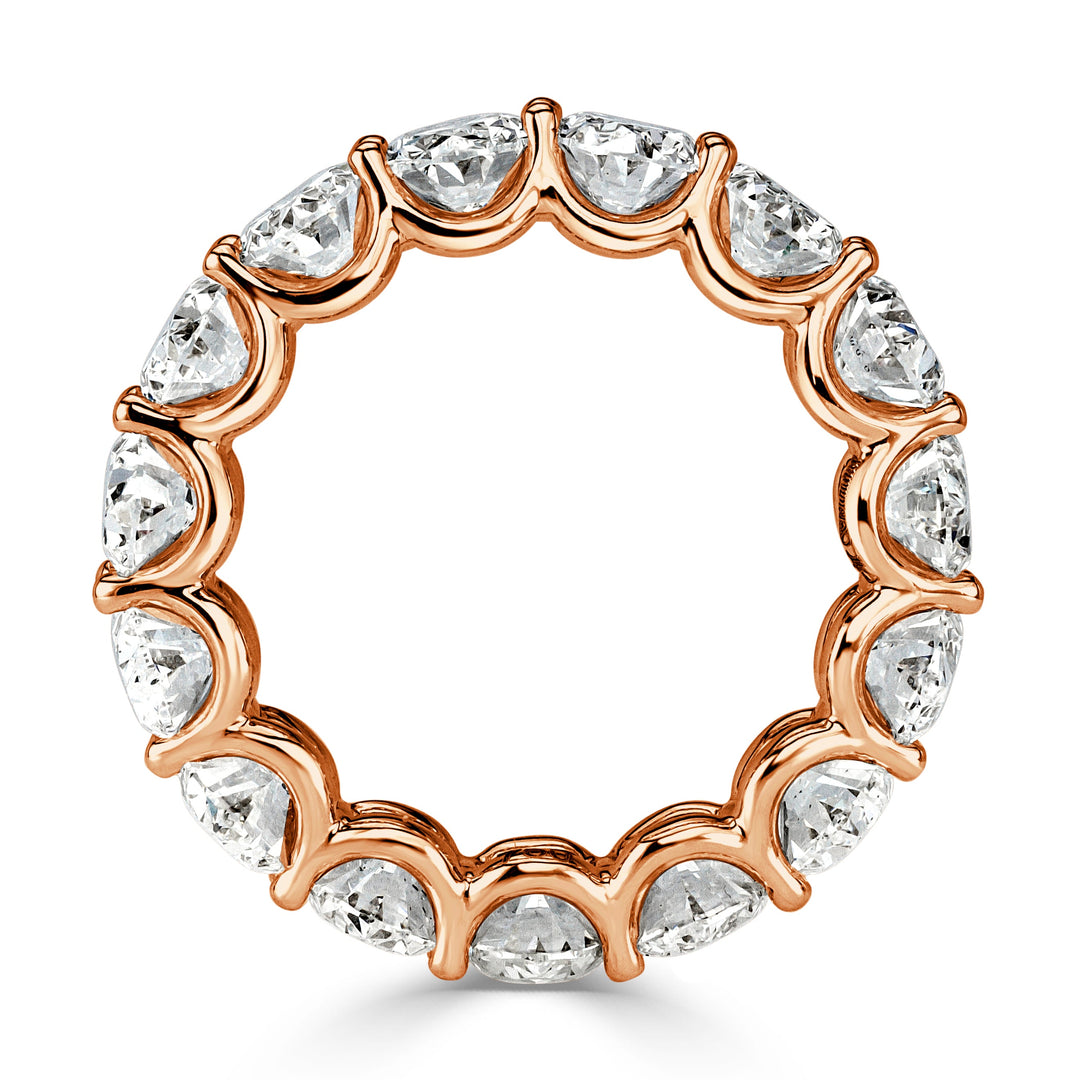 7.64ct Oval Cut Lab Diamond Eternity Band in 18k Rose Gold