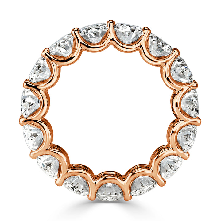 7.64ct Oval Cut Lab Diamond Eternity Band in 18k Rose Gold