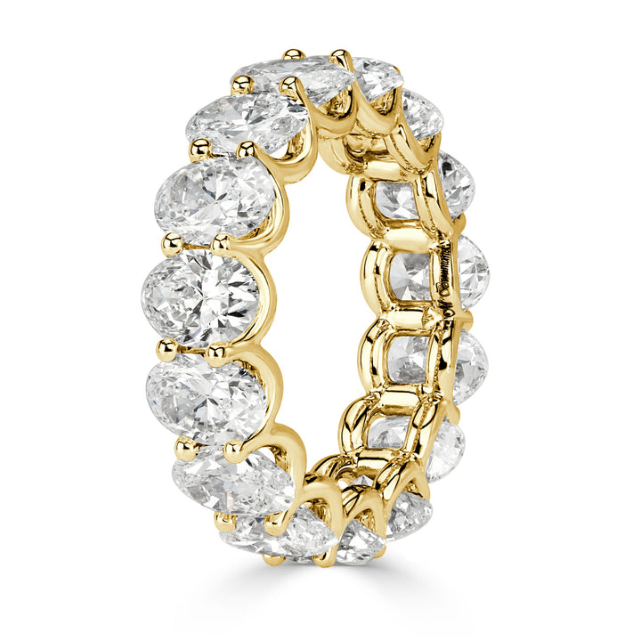 7.64ct Oval Cut Lab Diamond Eternity Band in 18k Yellow Gold