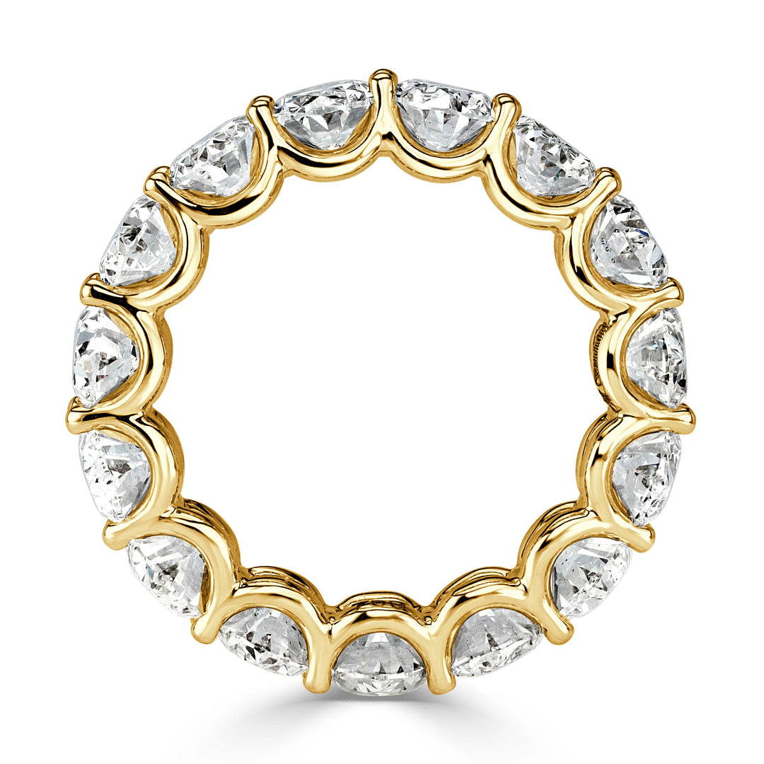 7.64ct Oval Cut Lab Diamond Eternity Band in 18k Yellow Gold