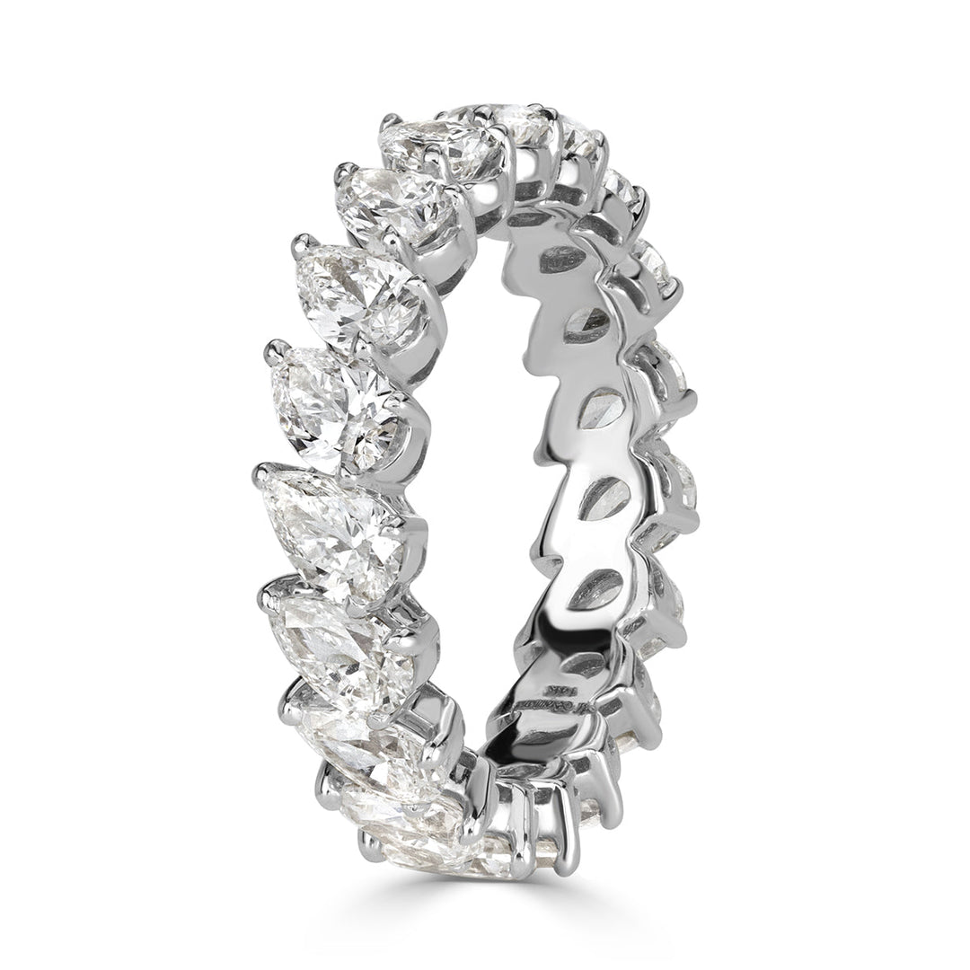 3.65ct Pear Shaped Lab Diamond Eternity Band in 18k White Gold