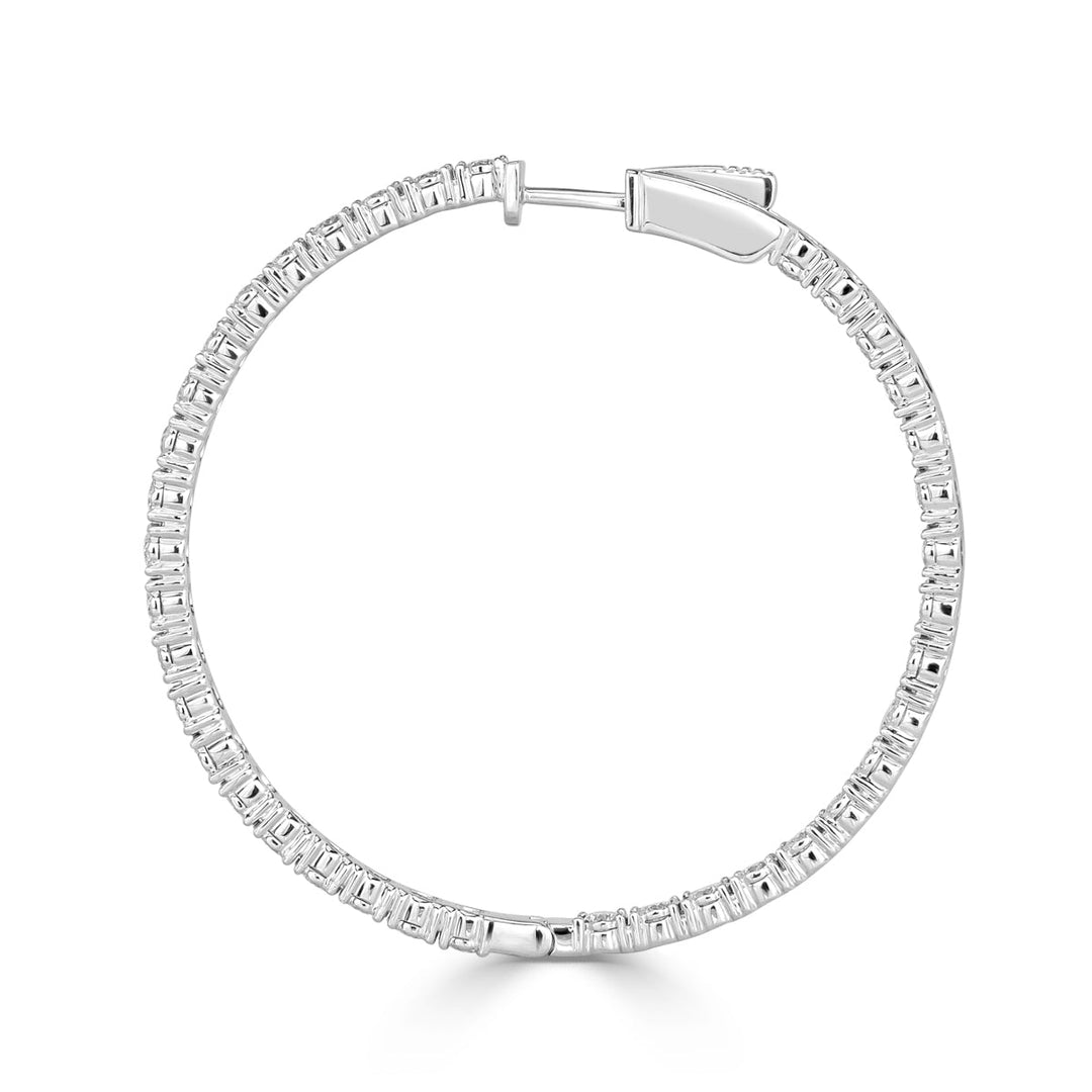 3.00ct Round Brilliant Cut Lab Diamond Hoop Earrings