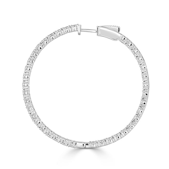 3.00ct Round Brilliant Cut Lab Diamond Hoop Earrings