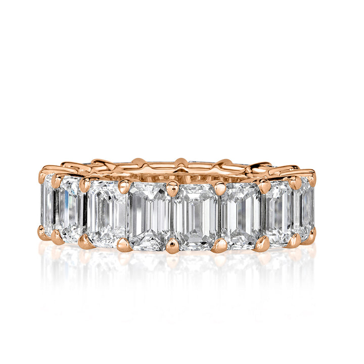 9.09ct Emerald Cut Lab Diamond Eternity Band in 18k Rose Gold