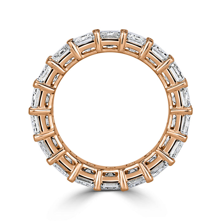 9.09ct Emerald Cut Lab Diamond Eternity Band in 18k Rose Gold