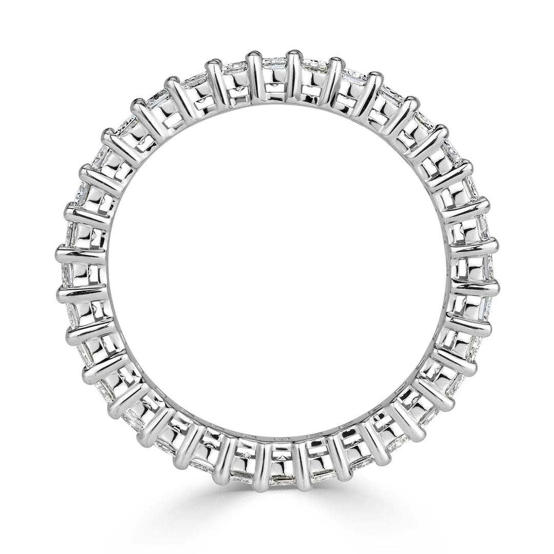 2.70ct Emerald Cut Lab Diamond Eternity Band in 18k White Gold