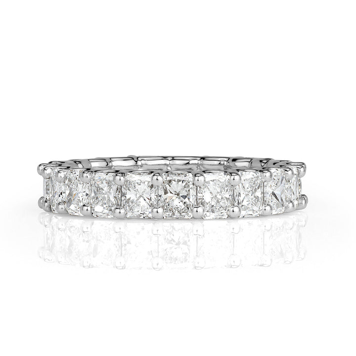 4.14ct Radiant Cut Lab Diamond Eternity Band in Platinum