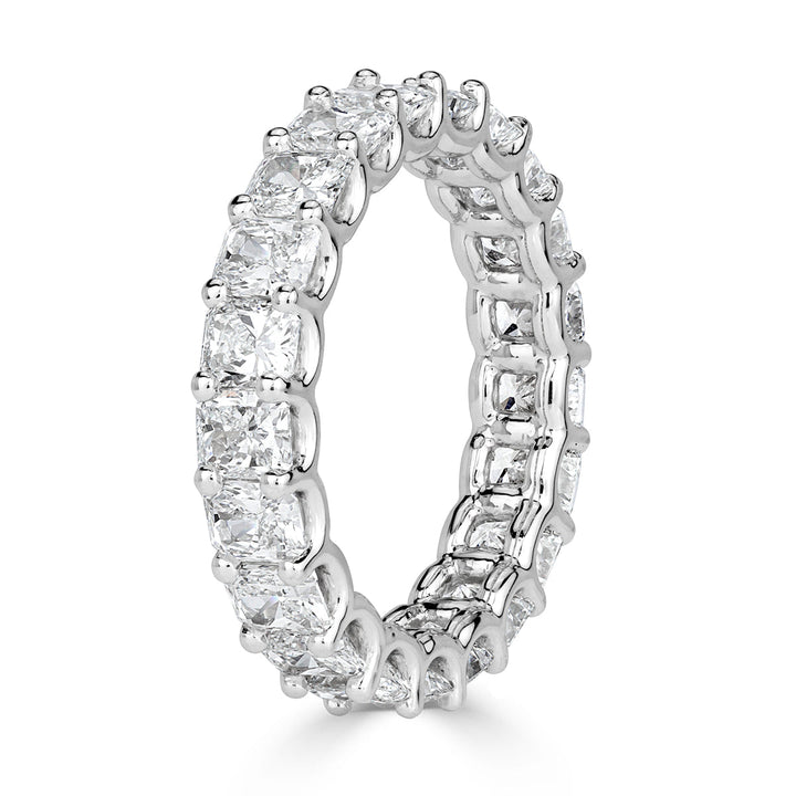 4.14ct Radiant Cut Lab Diamond Eternity Band in Platinum