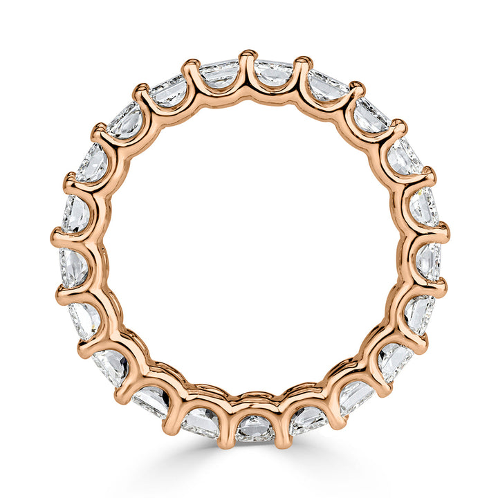 4.14ct Radiant Cut Lab Diamond Eternity Band in 18k Rose Gold