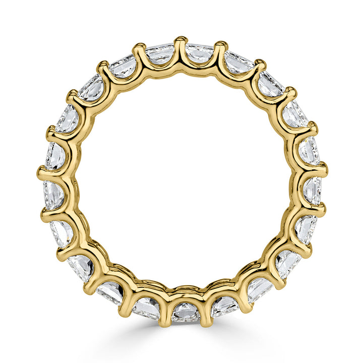 4.14ct Radiant Cut Lab Diamond Eternity Band in 18k Yellow Gold