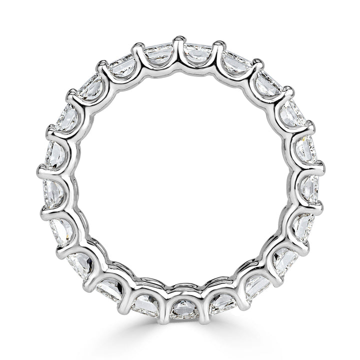 4.14ct Radiant Cut Lab Diamond Eternity Band in 18k White Gold