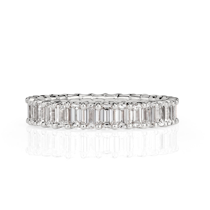 2.66ct Emerald Cut Lab Diamond Eternity Band in 18k White Gold