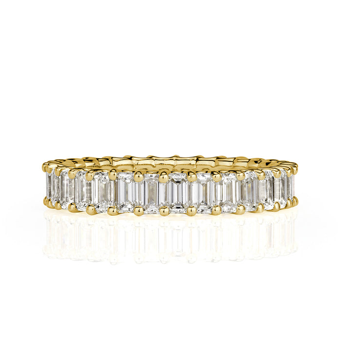 2.66ct Emerald Cut Lab Diamond Eternity Band in 18k Yellow Gold