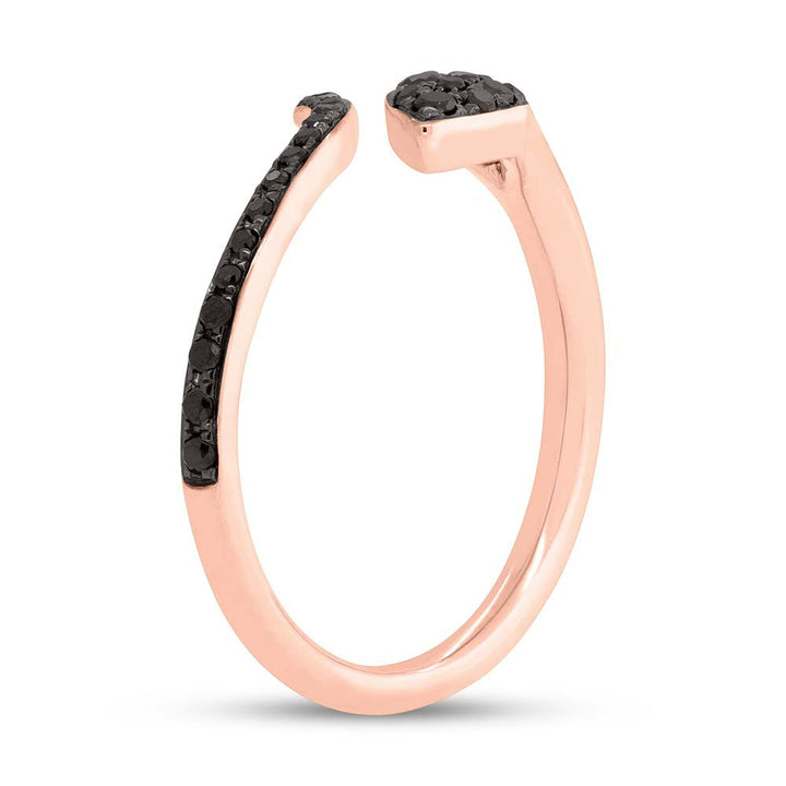 0.20ct Fancy Black Lab Diamond Snake Ring in 14k Rose Gold