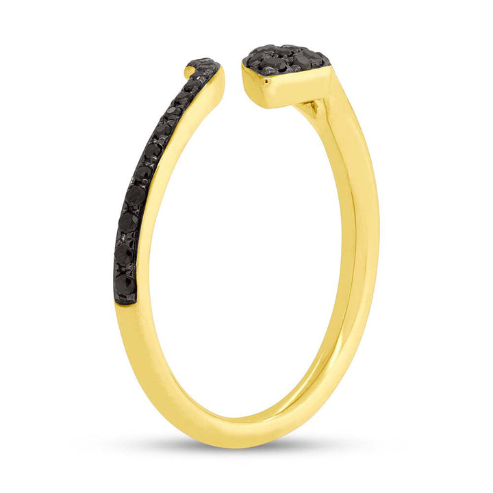 0.20ct Fancy Black Lab Diamond Snake Ring in 14k Yellow Gold