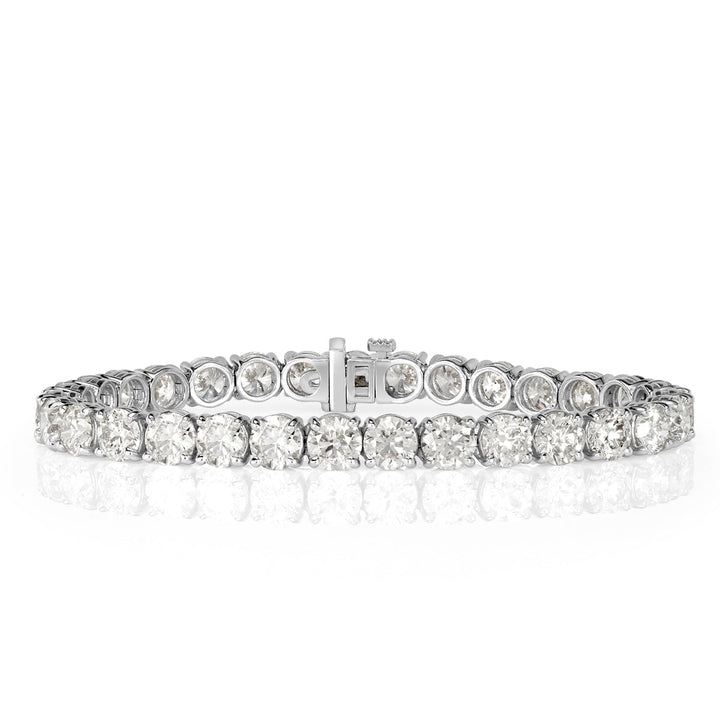 22.07ct Round Brilliant Cut Lab Diamond Tennis Bracelet in 18k White Gold